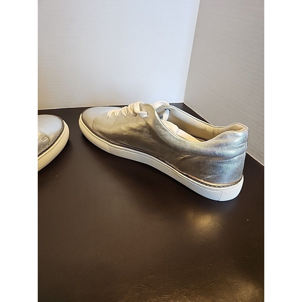 Johnston & Murphy Callie Lace To Toe Women's Sz10m Silver Metallic Sheepskin - Picture 6 of 10